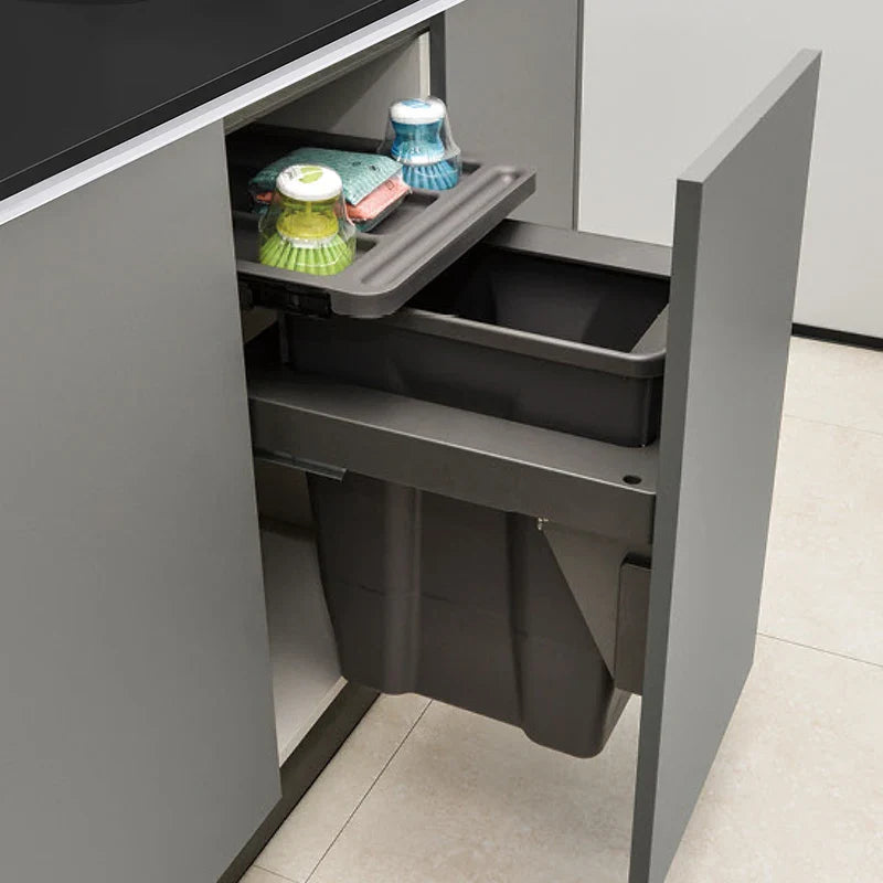 Large Capacity Waste Bins Food Waste Trash Can Kitchen Recycle Dustbin Built-in Cleaning Litter Bins Garbage Disposal Tools Lootquake LLC
