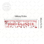 Halloween Theme Party 1.8m Banner Pumpkin Bloodstains Happy Halloween Outdoors Indoor Yard Hanging Decor Supplies Lootquake LLC