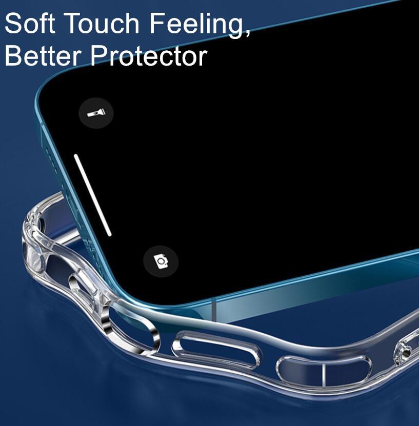 Ultra Thin Clear Soft Silicone Phone Case For iPhone 14 13 12 11 Pro Max XS X XR 7 8 Plus Mini Shockproof Protect Cover  Crystal Clear Anti-Scratch Case Protect the Camera Lens Shockproof Bumper Cover Phone Case Stevvex