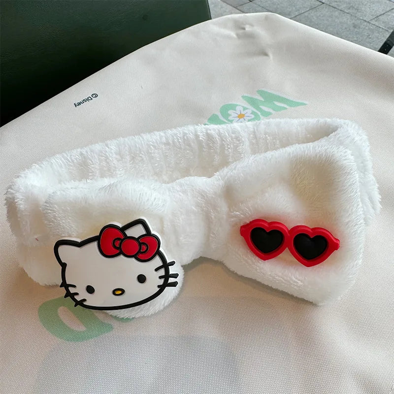 New Sanrio Hello Kitty Hair Bands 2024 New Headbands Wash Headwear Kawaii Cartoon Wash Face Makeup Hair Bands