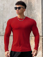 FitFlex Men's Long Sleeve Sports Tee THRIXINE