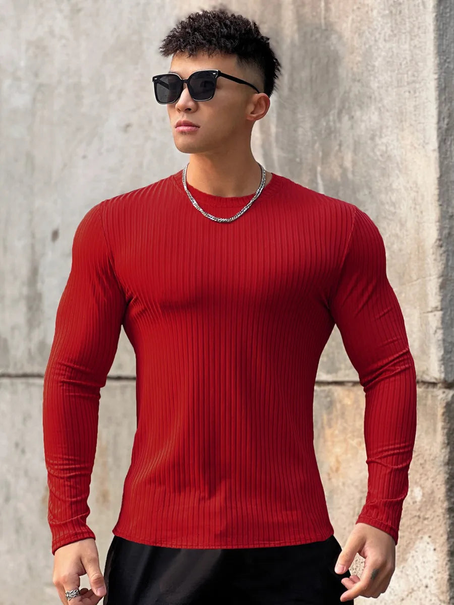 FitFlex Men's Long Sleeve Sports Tee THRIXINE