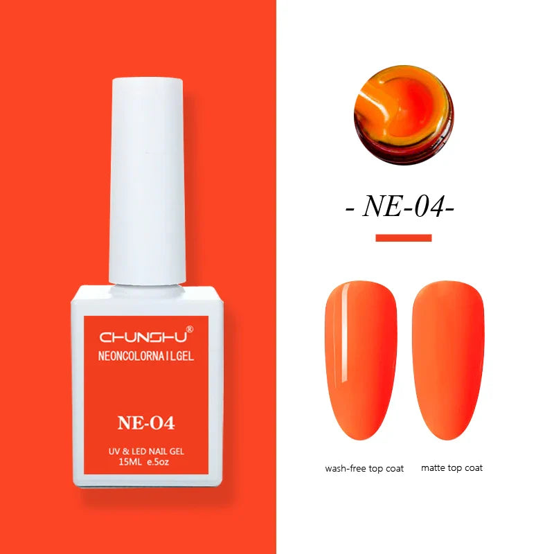 CHUNSHU 15ml Fluorescence Gel Nail Polish Semi Permanent UV/LED Nail Gel Long Lasting Varnish For Nails Art Manicures Soak Off Lootquake LLC