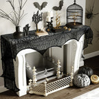 Halloween Decorations Set Spider Web Table Runner Fireplace Scarf Cover Tablecloth 3D Bats Wall Stickers Halloween Party Decor Lootquake LLC