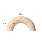 Travertine Sculptures and Figurines Archway Shape Statue for Shelf Coffee Table TV Cabinet Bookshelf Living Room Home Decoration