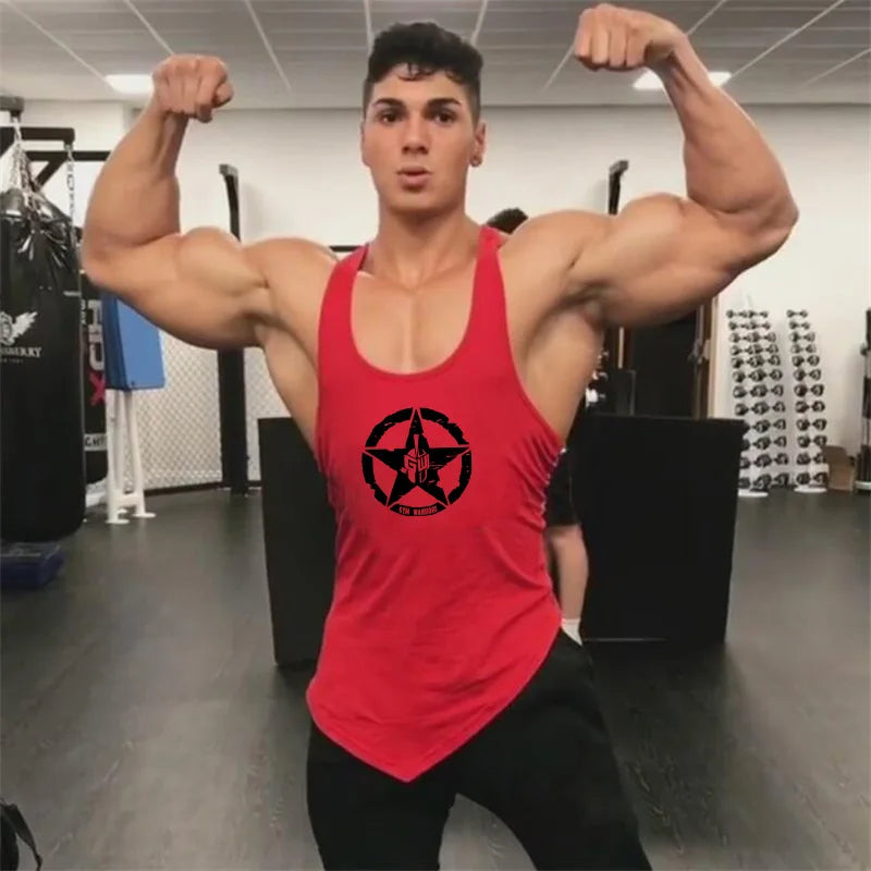 FlexFit Cotton Sleeveless Muscle Tank - Irregular Hem THRIXINE
