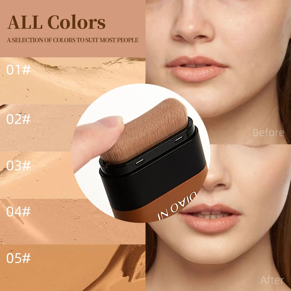 Tioni Foundation Stick Dual Head with Brush Moisture Translucent Foundation Long Lasting Eraser Foundation Stick