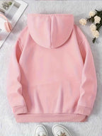 Women's Heart Print Hooded Sweatshirt THRIXINE