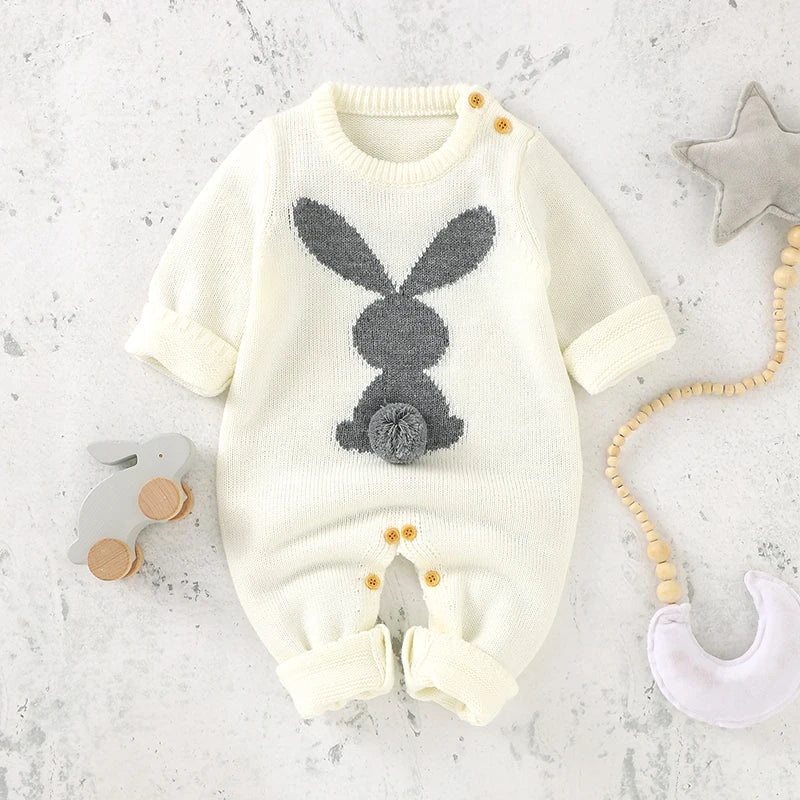 Spring Baby Rompers Long Sleeve Rabbit Knit Newborn Boy Girl Easter Jumpsuits Playsuits One Piece Infant Unisex Overalls Clothes Lootquake LLC