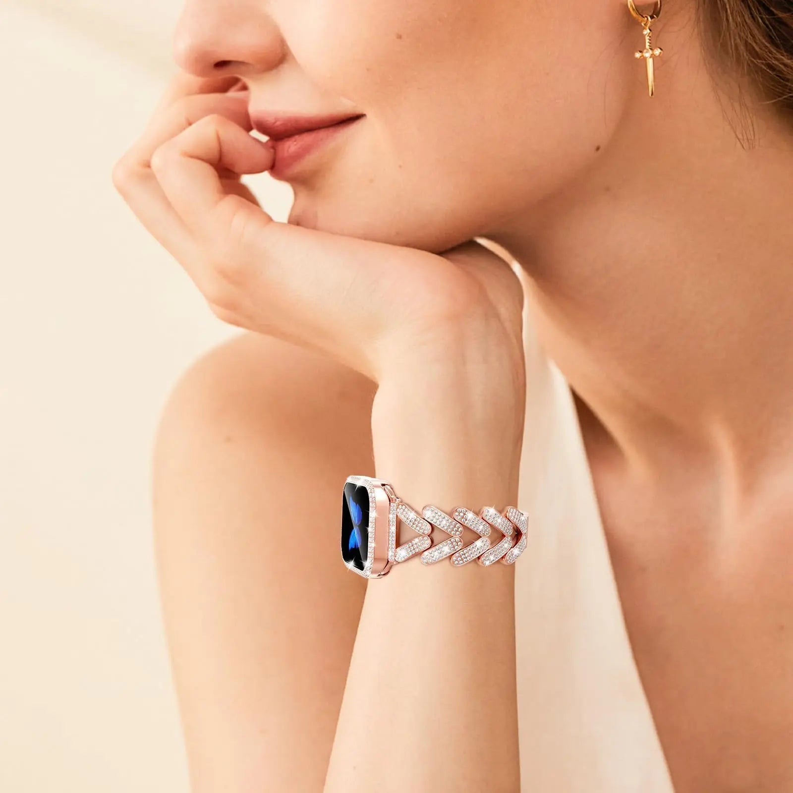 Apple Watch Stainless Steel Band - Sparkly Crystal Design