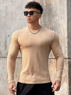 FitFlex Men's Long Sleeve Sports Tee THRIXINE