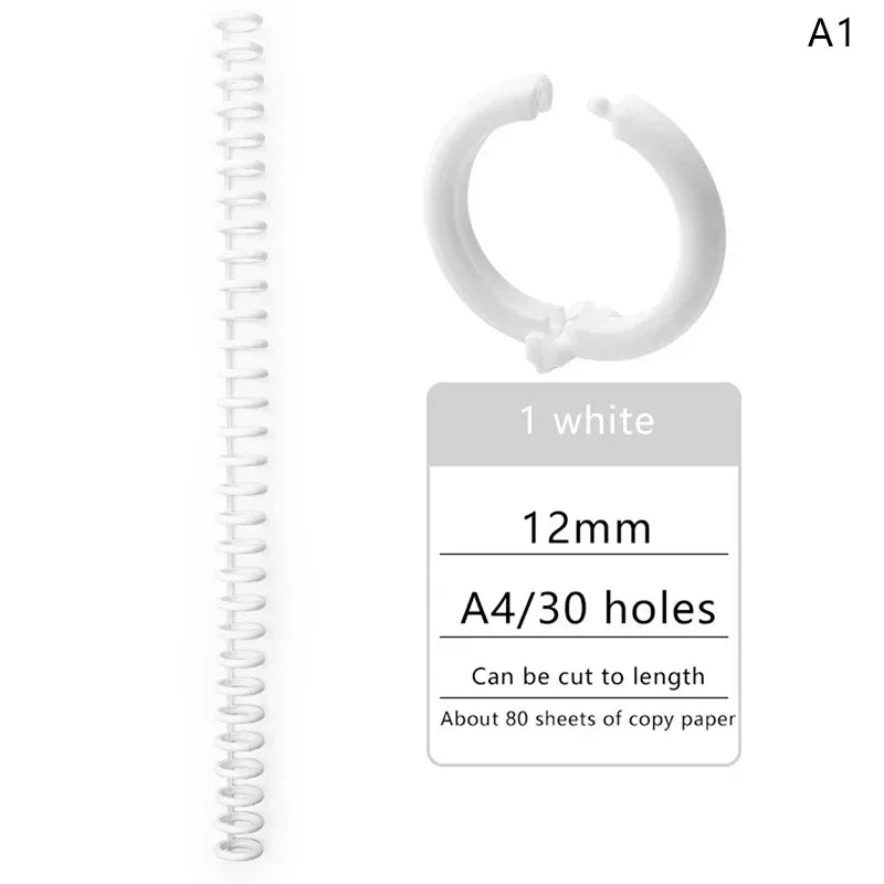 5pcs Loose-leaf Binding Ring Spring Spiral Rings Plastic Binder Strip 30 Holes For A4 Paper Notebook Stationery Office Supplies Lootquake LLC