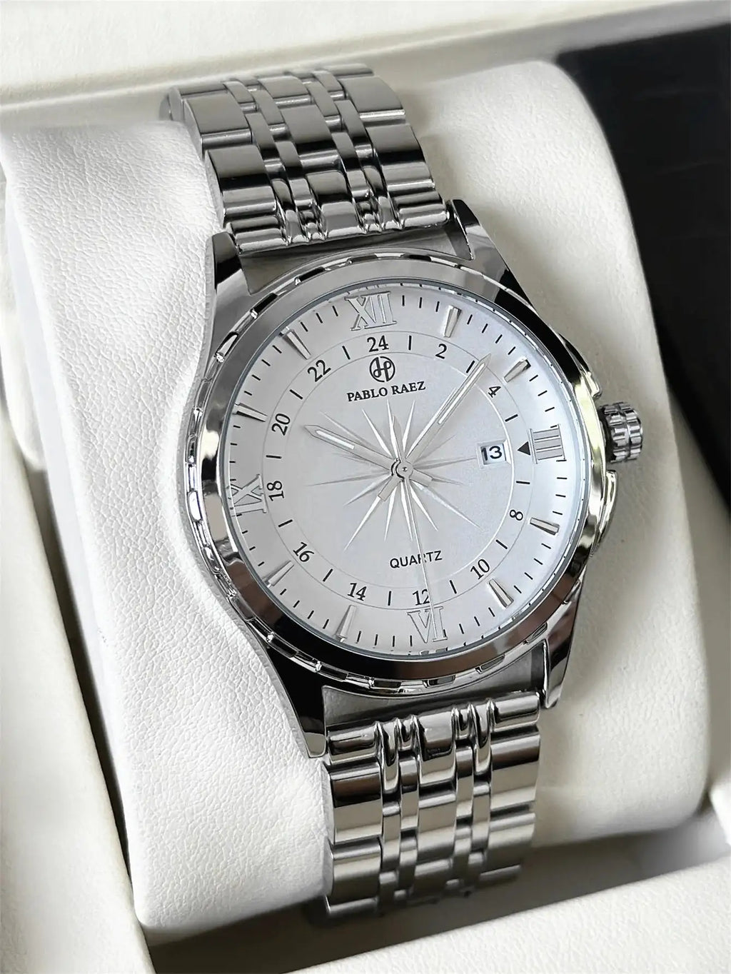 Business Man Silver Wristwatch Luminous SUS304 Stainless steel High Quality Luxury Watch Waterproof Fashion Clock hombre Reloj