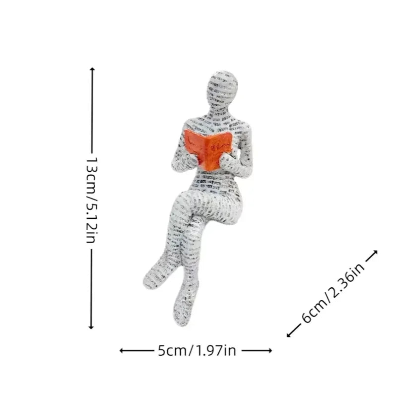 Creative Thinker Statue Artistic Reading Woman Modern Design for Home Office Bookshelf TV Cabinet Decoration and Desk Ornament