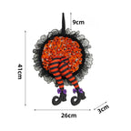 Halloween Witch Legs Door Wreath