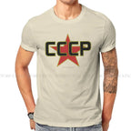 Russian USSR CCCP Creative TShirt for Men Over The Red Star  Round Neck Pure Cotton T Shirt Birthday Gifts Streetwear