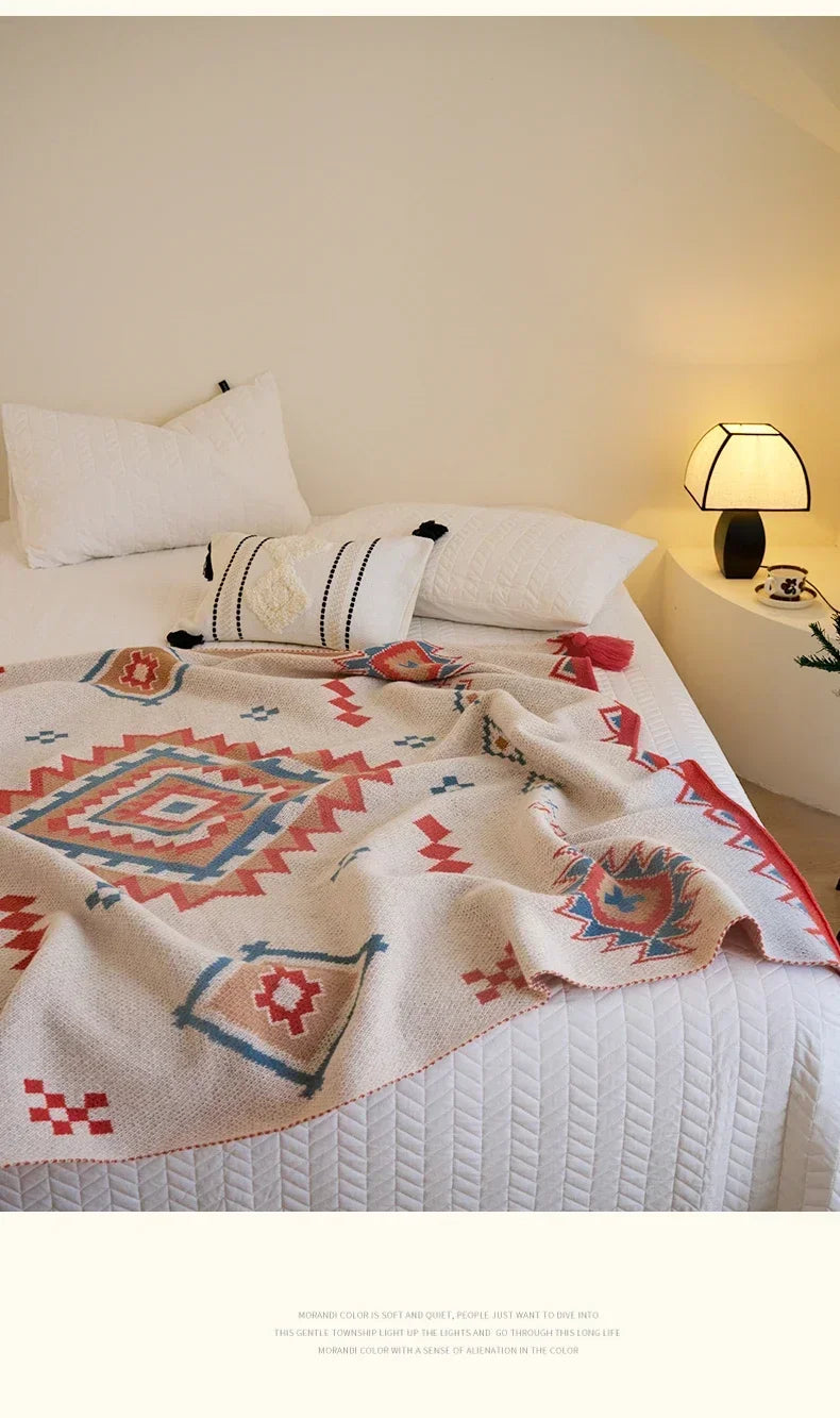 Bohemian Blanket Soft Sofa Cover Summer Blanket Office Nap Blankets Air Conditioning Blankets Knit Blanket For Travel Lootquake LLC
