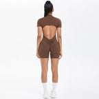 FlexiFit Backless Zip Jumpsuit - Women's Yoga Wear THRIXINE