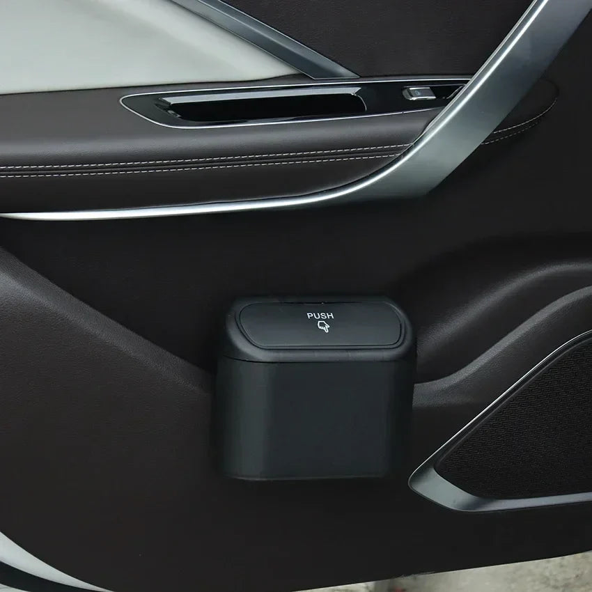 Car Trash Bin Hanging Vehicle Garbage Dust Case Storage Box Plastic Pressing Square Trash Can Type Auto Car Supplies Lootquake LLC