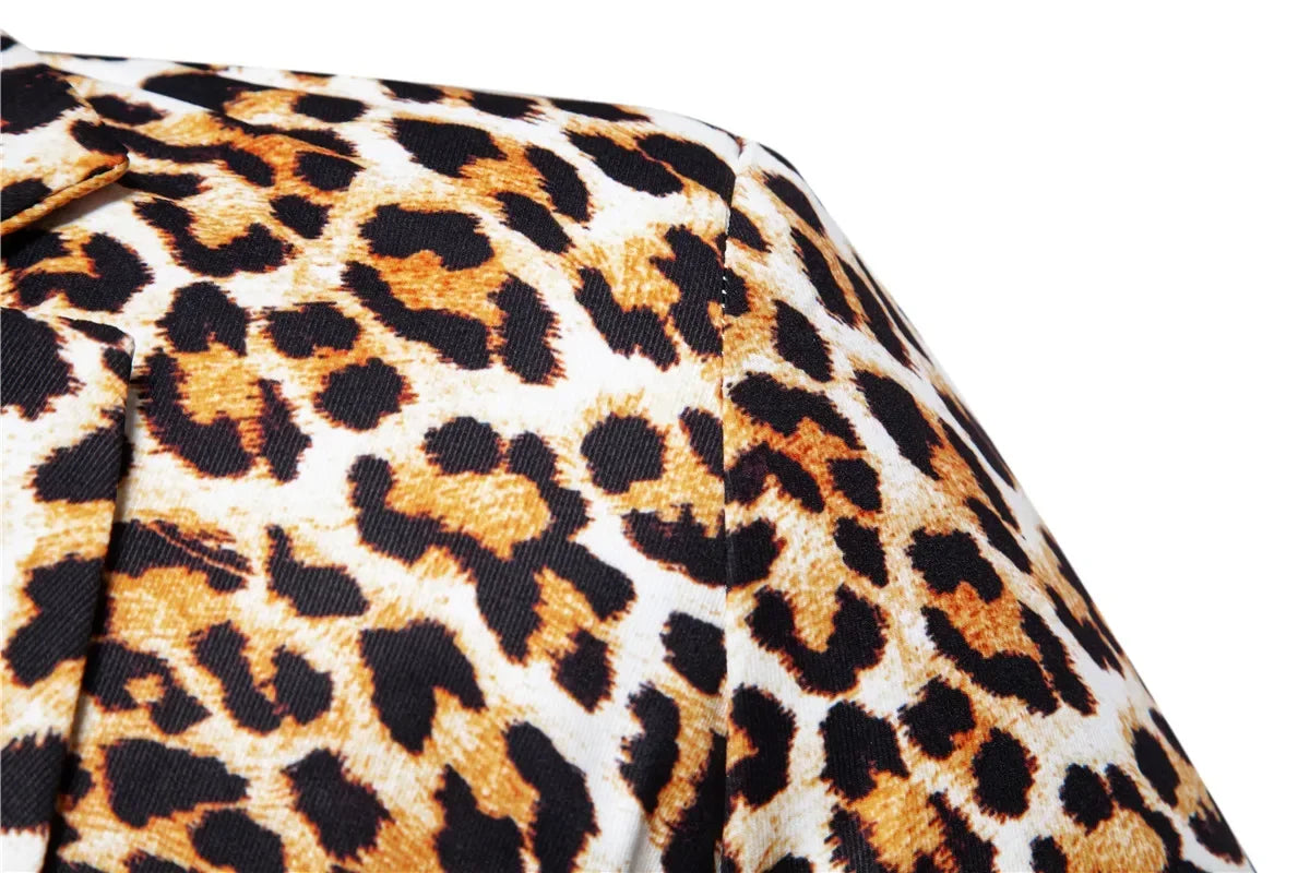 Men's Suit Jacket Leopard Print Suit Business Casual Party Suit Jacket Men Blazer  Coat Men Pi-Mart
