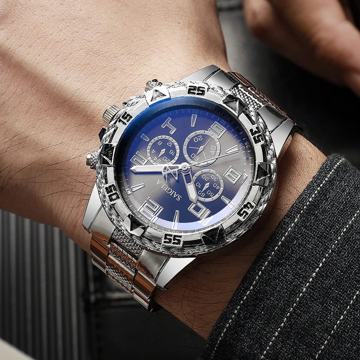 Men Business Watches Fashion Stainless Steel Band Male's Quartz Watch Lootquake LLC