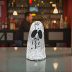 Halloween Disco Ghost Ornament Silver Mosaic Mirror Disco Ghost Tabletop Decor Glitter Spooky Ghost Halloween Tiered Tray Decor