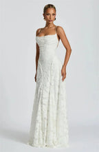 Mozision Spaghetti Strap Backless Sexy Maxi Dress Women Gown Fashion Off-shoulder Sleeveless Lace-up Evening Club Party Dress