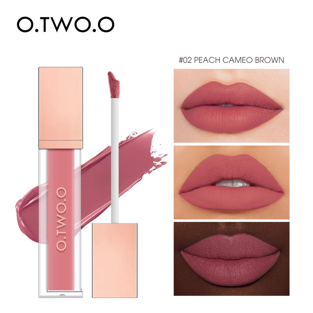O.TWO.O 12 Color Liquid Lipstick Matte Finish Sexy Silky Lip Gloss Waterproof Kiss-proof Lasting Lip Glaze Lip Tint Cosmetics Lootquake LLC