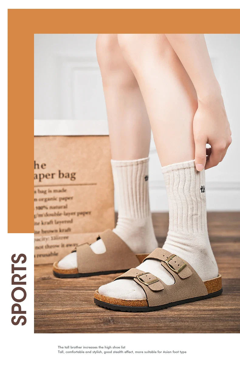 Brand Men Women Sandals Summer Designer Couple Cork Clogs Sandals Luxury Classic Unisex Mules Beach Slide With Adjustable Buckle Lootquake LLC