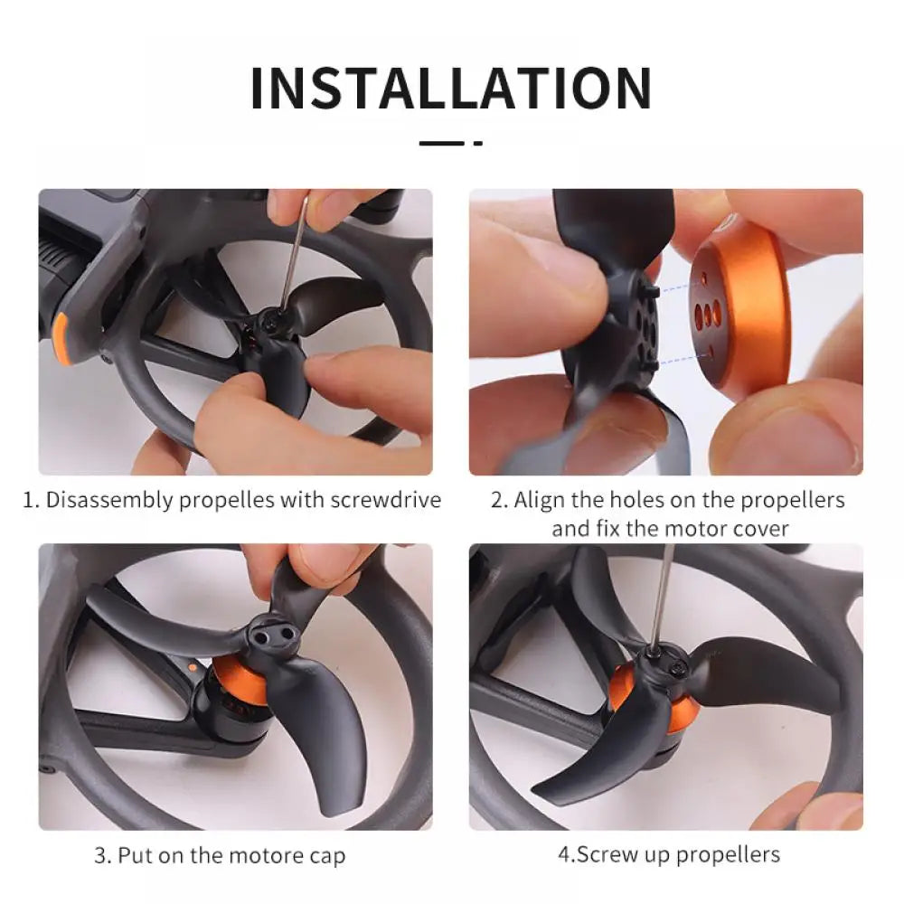 4PCS Aluminum Motor Cap Dust Protective Cover for DJI Avata 2 Drone Engine Scratchproof Protector for DJI Avata 2 Accessories
