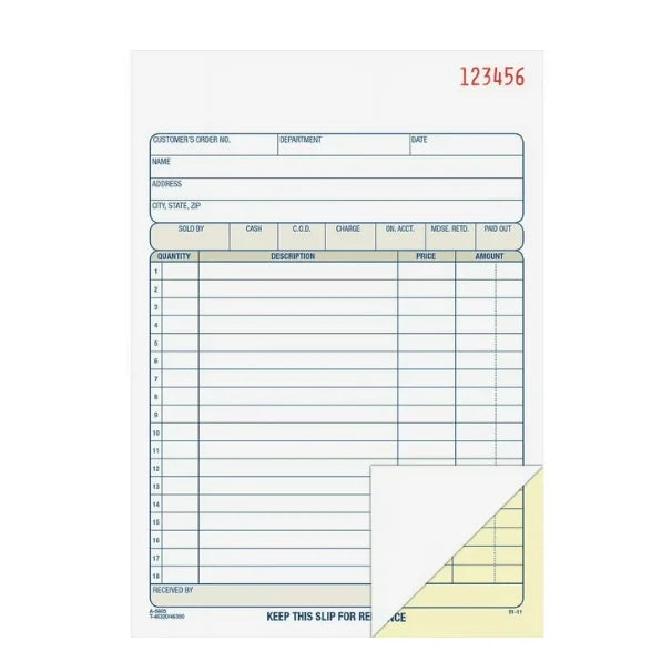 Adams Bound Sales Order Books 2-Part Carbonless Paper 5-9/16 In. X 8-7/16 In. 50 Sets Per Book 1 Count Per Pack Lootquake LLC