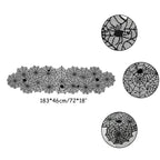 Halloween Decoration Lace Spider Web Skeleton Skull Tablecloth Black Fireplace Mantel Scarf Event Party Decoration Supplies Lootquake LLC