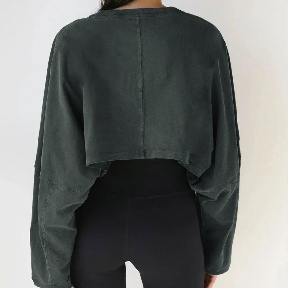 FitFlow Long Sleeve Crop Top THRIXINE