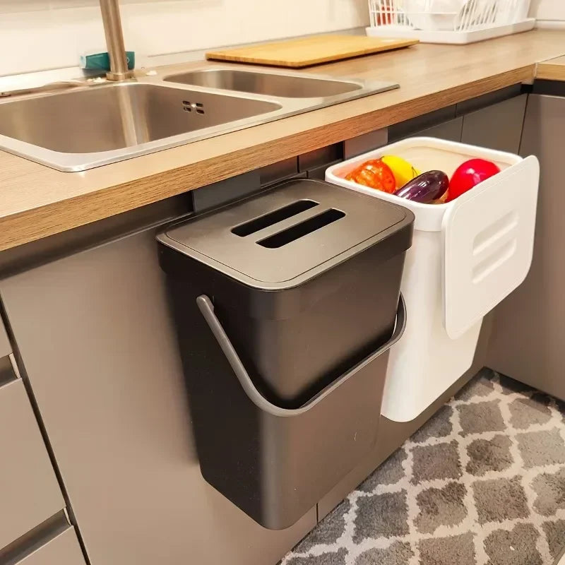 Space-Saving Quiet-Close Trash Can - 3/5L, Eco-Friendly Sealed Bin For Kitchen & Office, No Electricity Needed Lootquake LLC