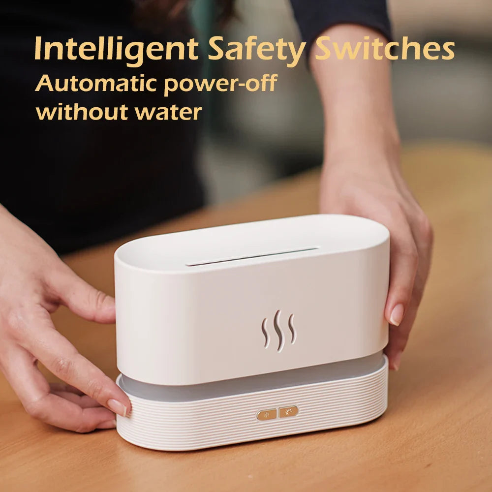Aroma Diffuser Air Humidifier Ultrasonic Cool Mist Maker With LED Lighting Simulation Colorful Flame Fragrance Machine Lootquake LLC