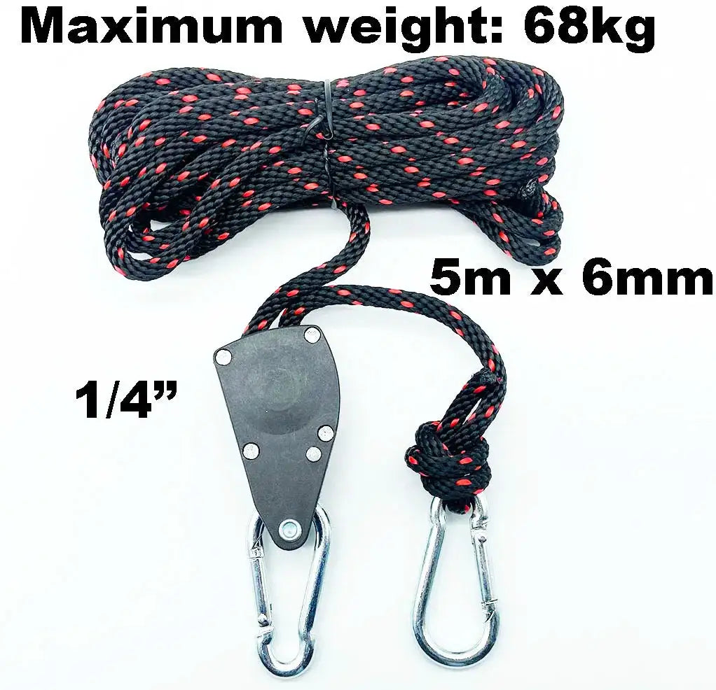 68kg 1/4 Ratchet for 6mm Rope Buckle Awning Wind Rope Tent Rope Fastener Fixed Buckle Pulley Hangers