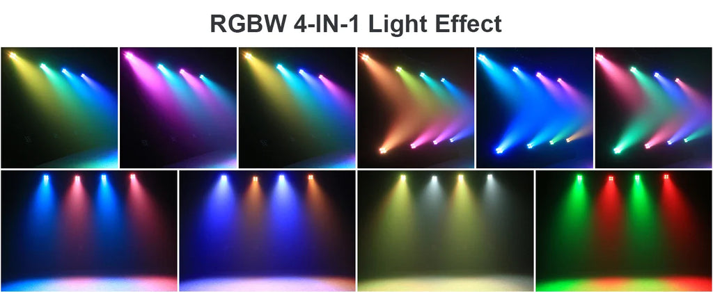 Yiflamefly 4Pcs 30W Par Lights 4x8W LED RGBWYP+CYAN DJ Light Remote & DMX Controlled Stage Light For Wedding Party Club Disco