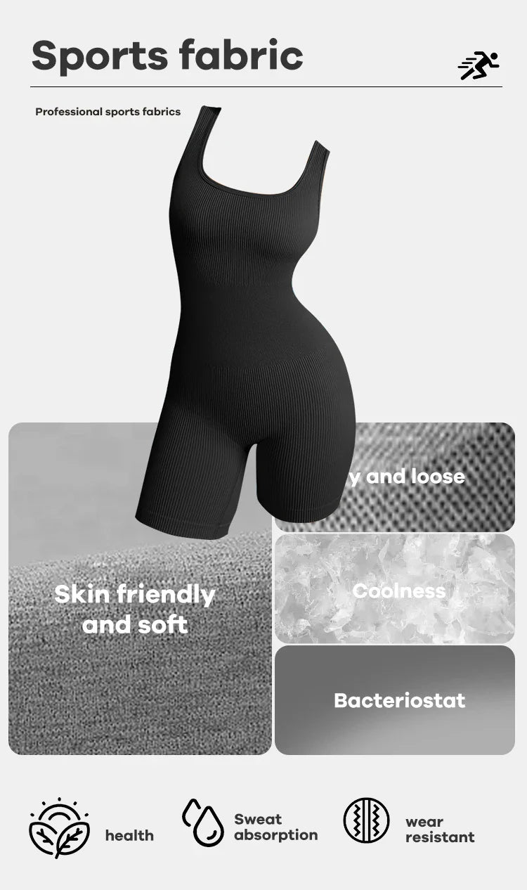 Seamless One-Piece Short Yoga Sportswear THRIXINE