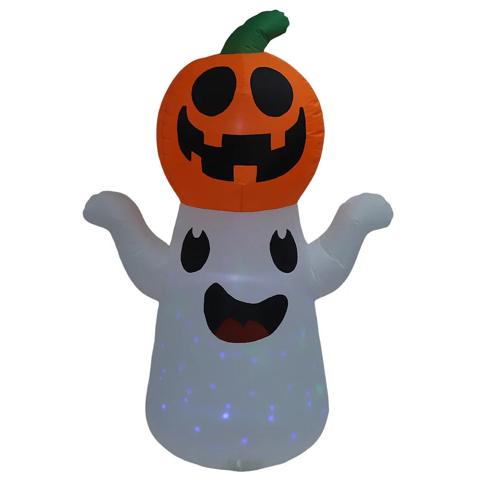 5Ft Halloween Decorations inflatable Pumpkin Ghost Built-in Rotating Magic Colorful Led lights Halloween Blow Up Cute Decor Lootquake LLC
