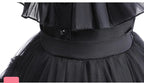 Halloween Wednesday Cosplay Costume 0-6-year-old Baby Fashion Hollow lace princess dress carnival girls black evening dress Lootquake LLC