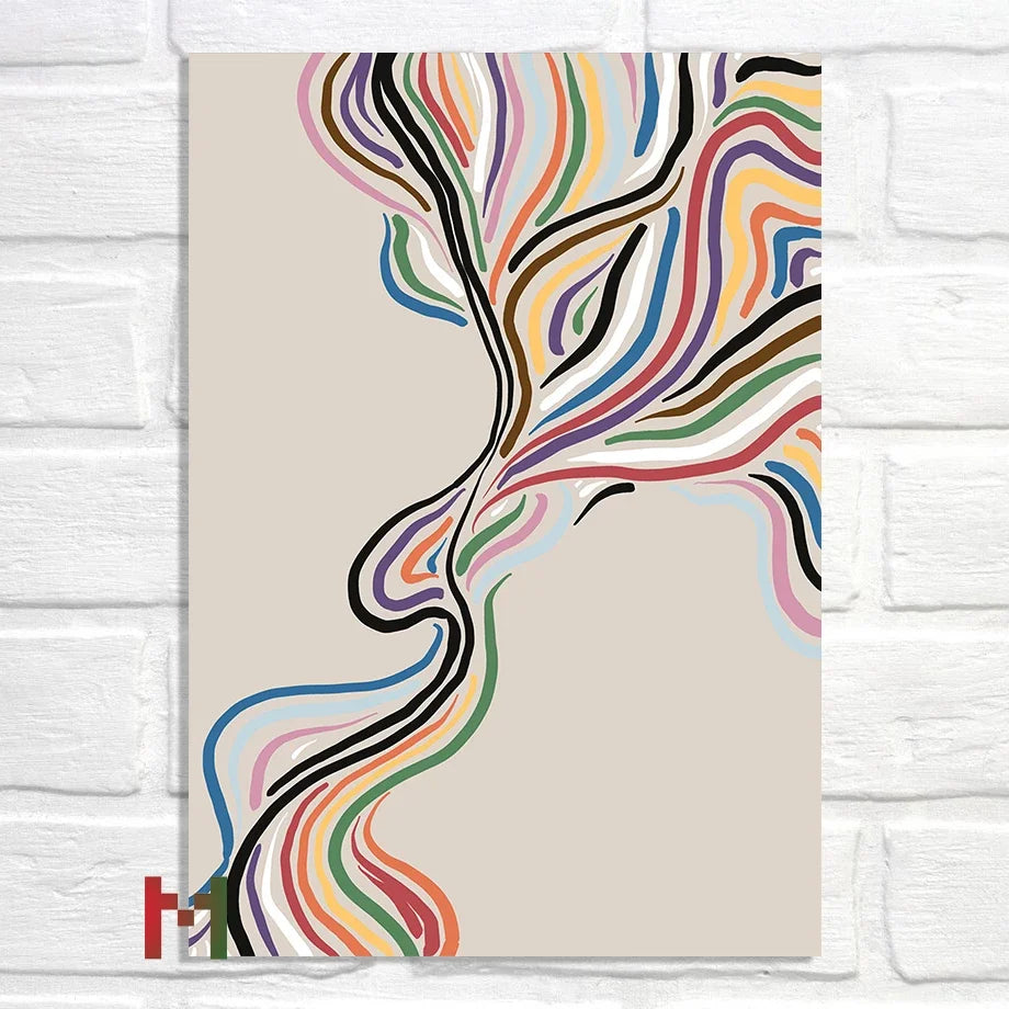 Abstract Pride Art Canvas Print Wall Decor LGBT Home Art Pi-Mart