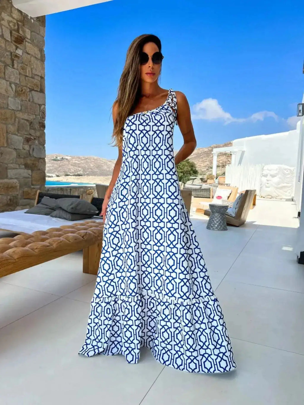 Sexy 3D Flower Long Dress Women 2024 Summer Semi-sheer Party Dresses Elegant Slim One Shoulder Maxi Vestidos Holiday Beach Robe