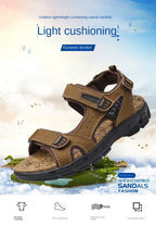 Outdoor Wading Summer Sandals For Men Anti Slip Cool Leather Slides With Arch Support and Massage Plus Size Beach Sandalias Lootquake LLC
