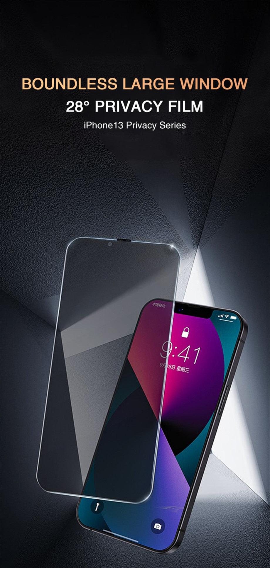4PCS Full Cover Privacy Tempered Glass For iPhone 11 12 13 PRO MAX Anti-Spy Screen Protectors For iPhone 14 XS Max XR 7 8 Plus Anti Spy Privacy Screen Protector For iPhone Stevvex