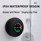 New Bathroom Waterproof Wireless LED Bluetooth Speaker Large Suction Cup Mini Portable Speaker Outdoor Sports Stereo Speaker Lootquake LLC