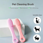 Soft Pet Finger Brush Cats Brush Toothbrush Tear Stains Brush Eye Care Pets Cleaning Grooming Tools Dog Cat Cleaning Supplies Soft Silicone Toothbrush with Long Handle for Dog Cat Pet Dental Care Stevvex