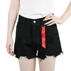 3pcs Women's High Waist Denim Shorts 2025 Summer Black Blue White Hot Pants Ripped Jeans Shorts Woman Short Trousers Streetwear