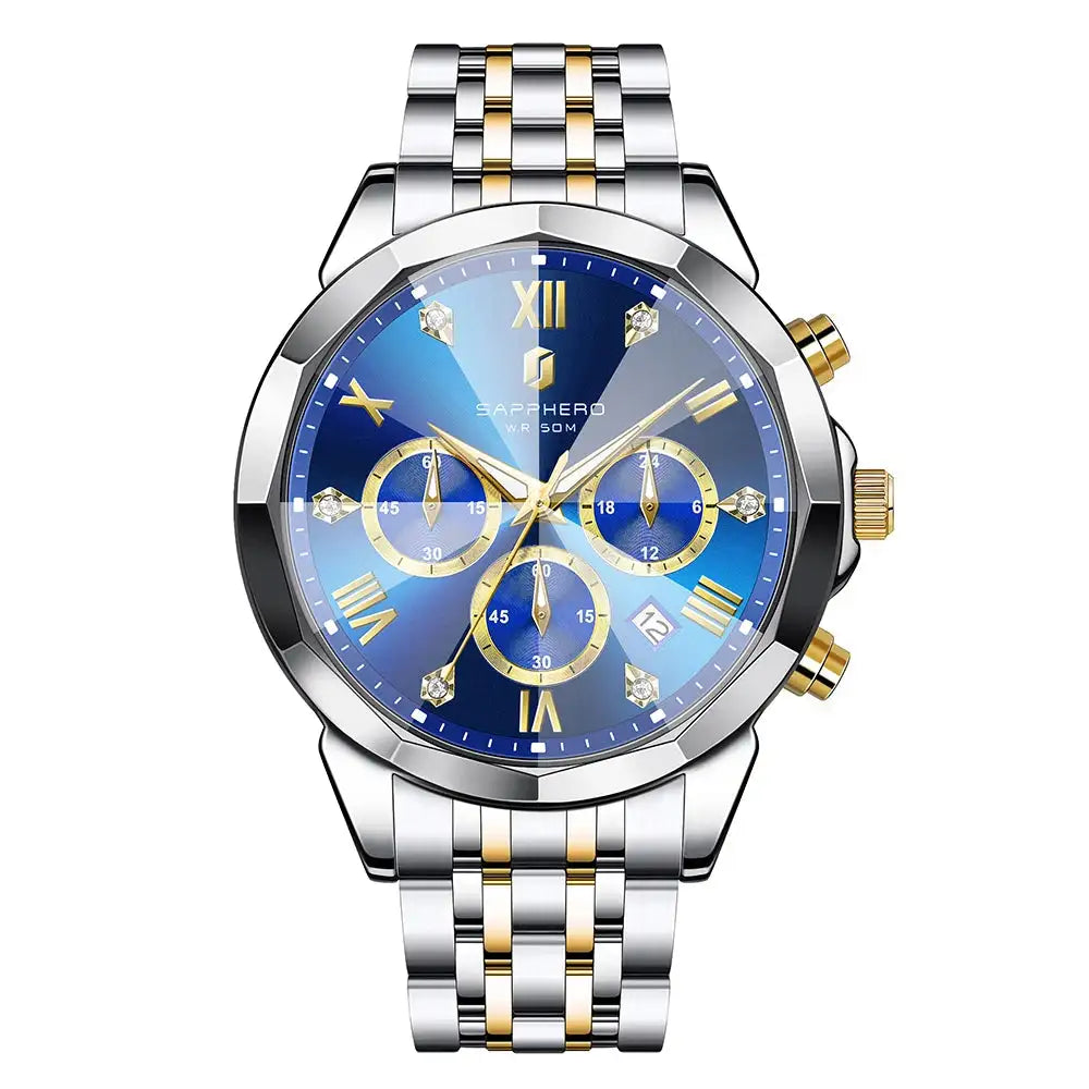 SAPPHERO Men Watch Diamond Mirror Luxury Waterproof Watch 2025 New Quartz Watch Diamond Dial Clock Gift Wristwatch Reloj Hombr