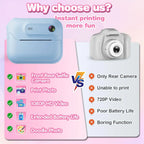 S8 Instant Print Camera for Children 1300mAh Kids Camere Printer 1080P HD Digital Camera for Girls Boys Birthday Gifts Lootquake LLC