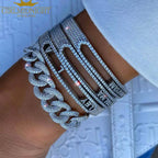Personalized Name Paved 5A Cubic Zirconia Jewelry Customize Fashion Women DIY 26 Initial Alphabet Slider Letter Bangle Bracelets